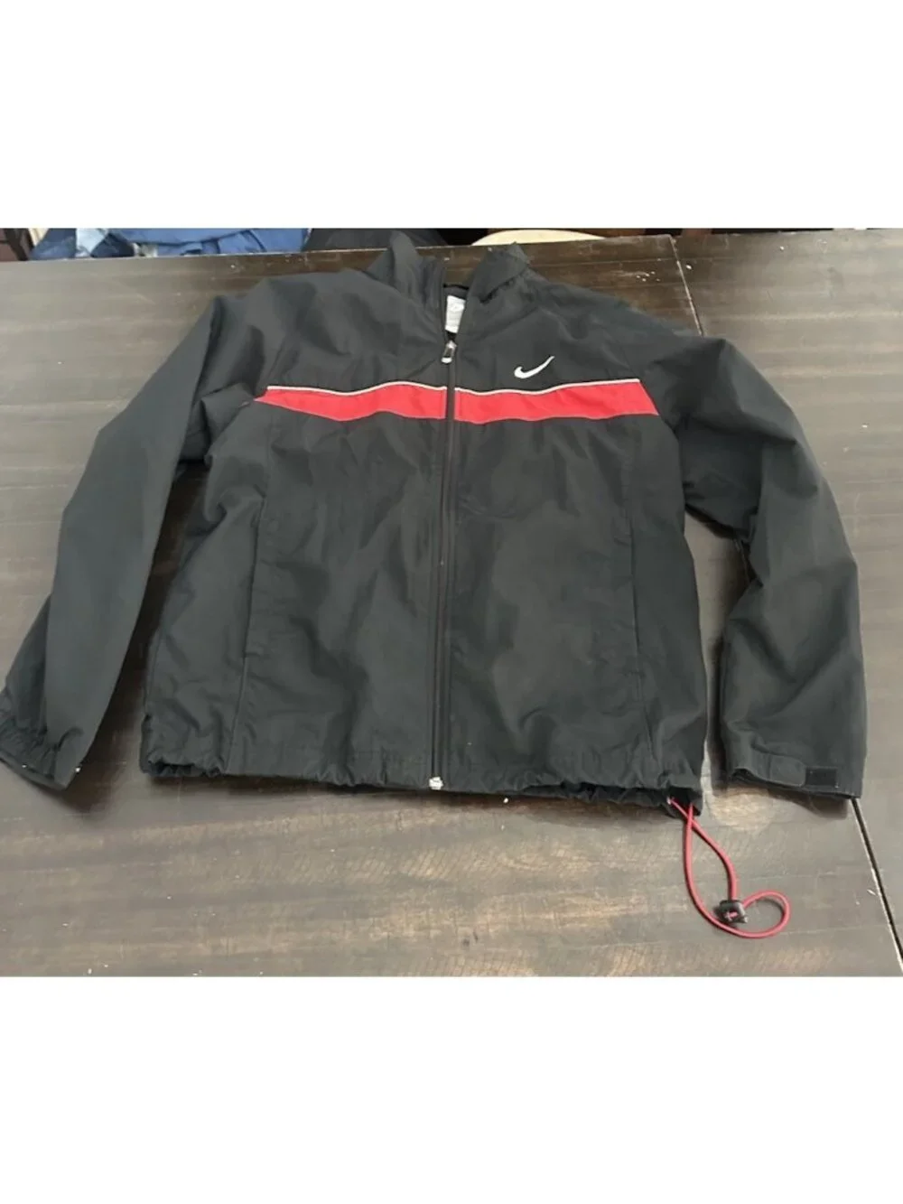 Vintage Nike Jacket Full Zip Jacket Mens Large Black/Red/ White Stripe